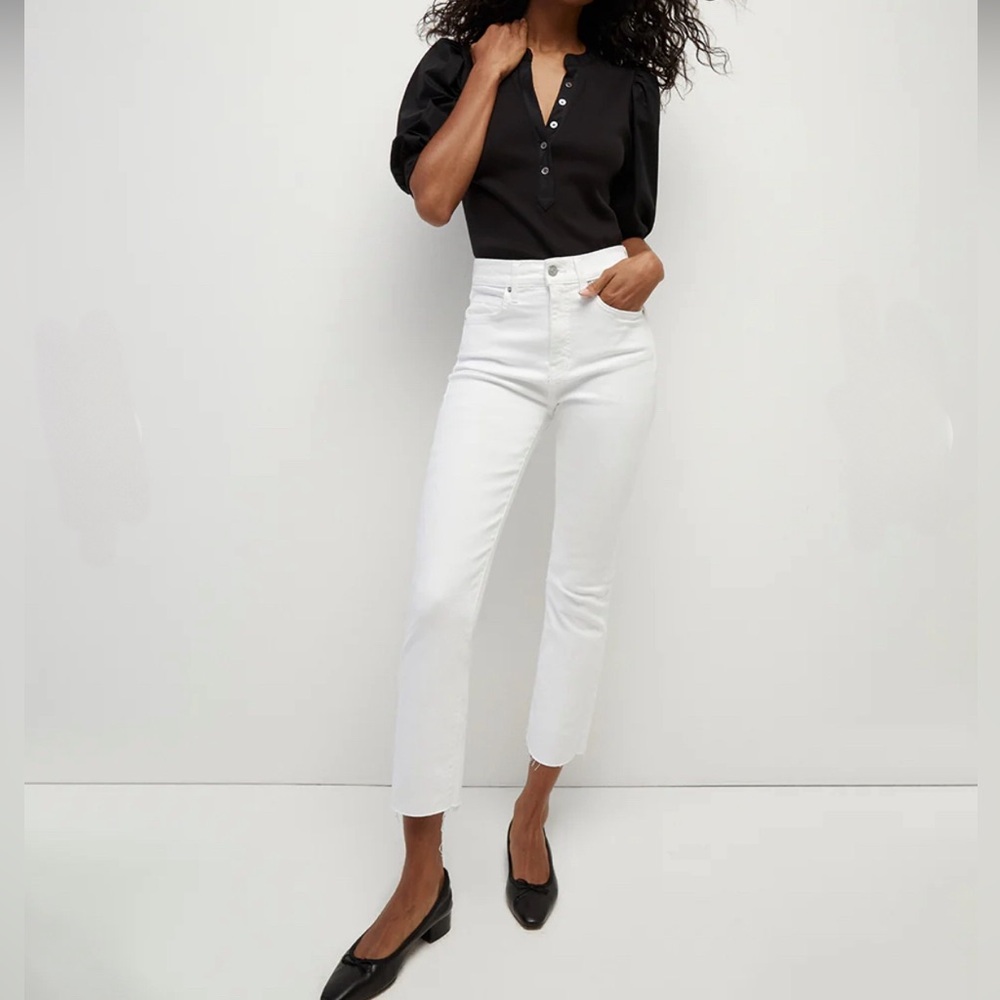 Paige Crisp White Verdugo Crop Stretch Jeans